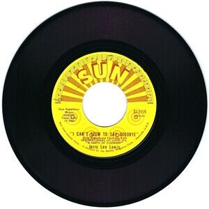Jerry Lee Lewis 45 I Can't Seem To Say Goodbye / Good Night Irene on Sun EX